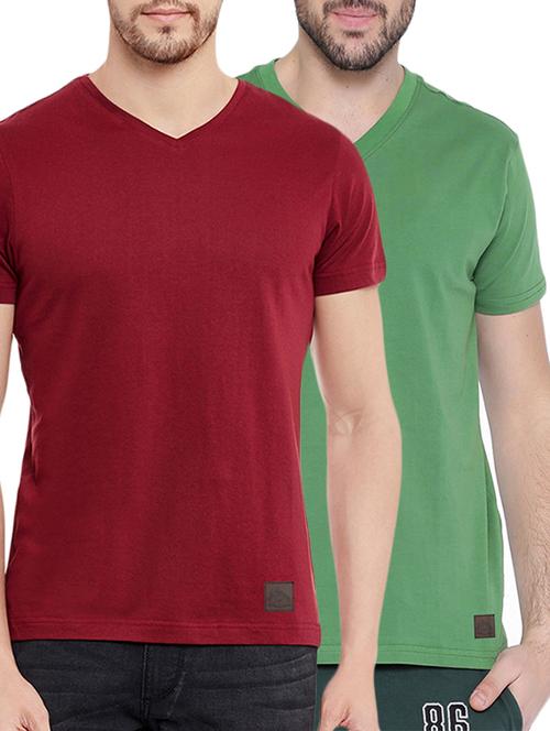 (set of 2)multi colored cotton combos t-shirt - 14495745 - Very Small Image - 1