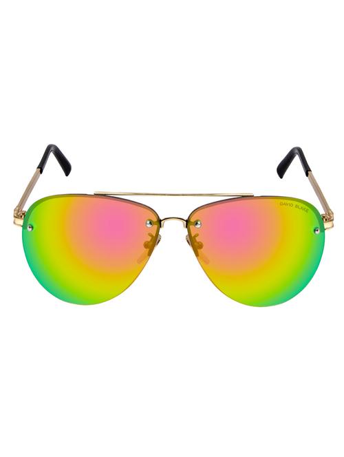 David Blake Green Aviator Mirrored UV Protected Sunglass - 14495770 - Very Small Image - 1