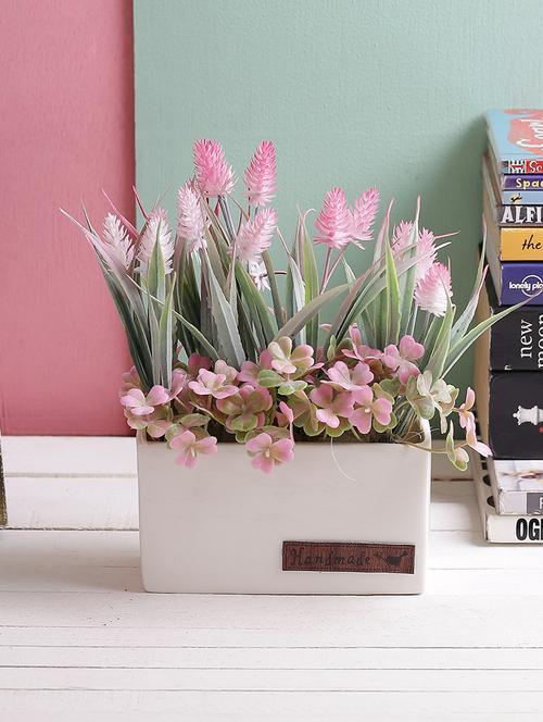 Enticing Pink & Green Artificial Plant with Pot - 14495819 - Very Small Image - 1