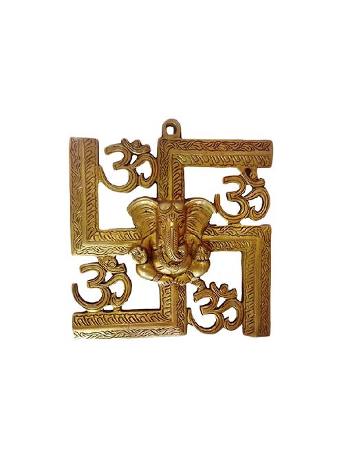 Brass Swastik Om Ganesha Handicrafts Product - 14496220 - Very Small Image - 1