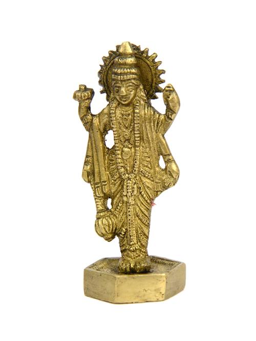 Brass Religious Small God Idol of Vishnu Handicrafts Product - 14496320 - Very Small Image - 1