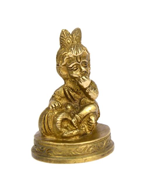 Brass God Idol of Bal Krishna Handicrafts Product - 14496321 - Very Small Image - 1