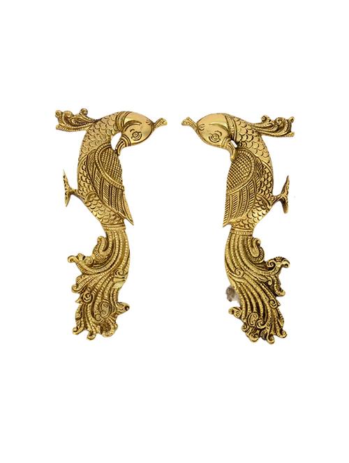 Brass Peacock Pair Door Handle Pair Handicrafts Product - 14496360 - Very Small Image - 1