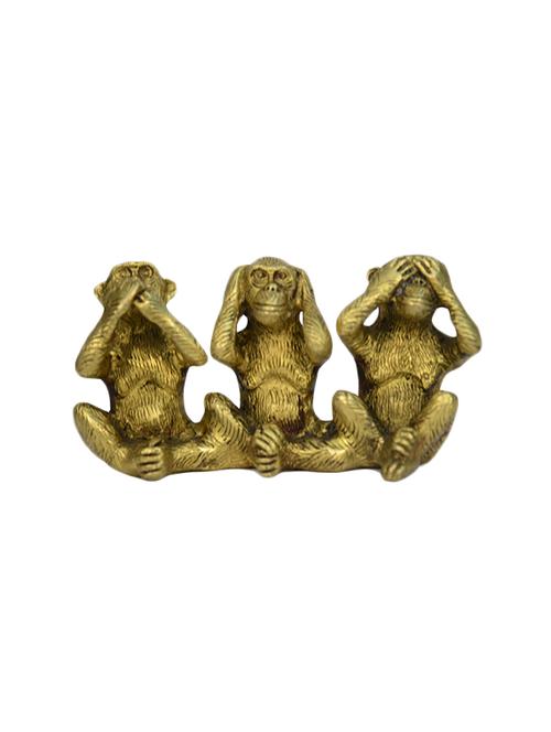 Unique Brass Medium Statue of Three Monkey Handicrafts Product - 14496398 - Very Small Image - 1