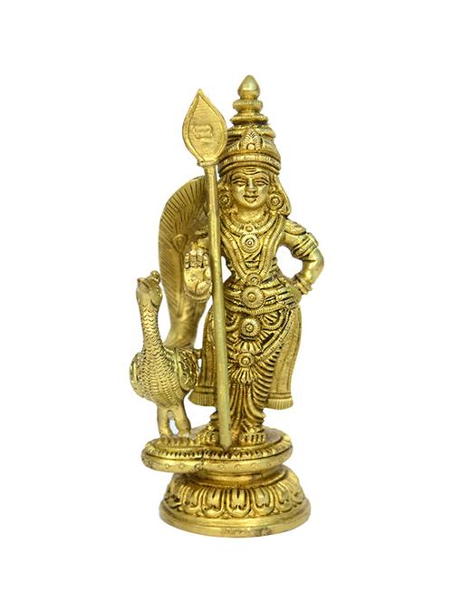 Brass Statue of Kartikey With Peacock Handicrafts Product - 14496399 - Standard Image - 1