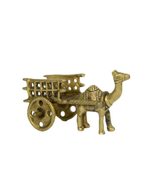 Brass Showpiece of Camel Cart Handicrafts Product - 14496419 - Very Small Image - 1
