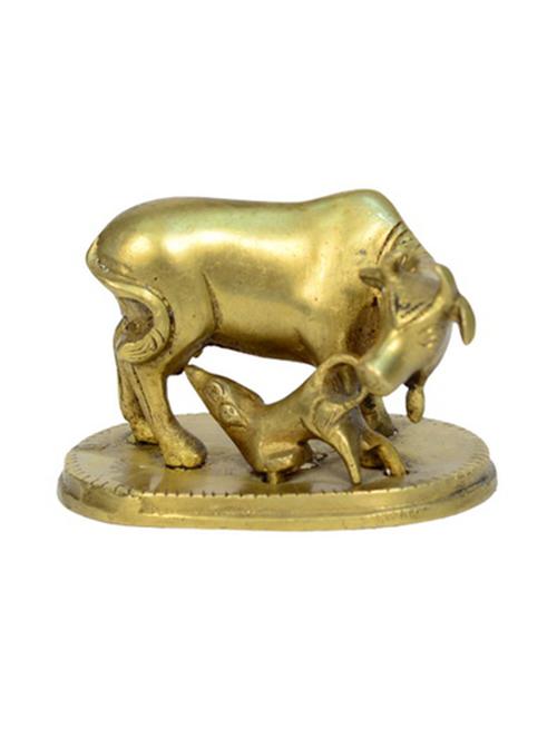 Unique Decorative Brass Statue of Cow With Its Baby Cow Handicrafts Product - 14496489 - Standard Image - 1