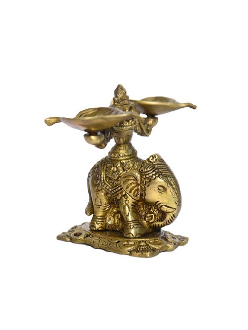 Decorative Brass Elephant Pan Divi Handicrafts Product - 14496561 - Very Small Image - 1