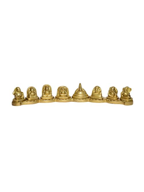 Decorative Brass Astvinayak Ganesh Idol Handicrafts Product - 14496604 - Very Small Image - 1