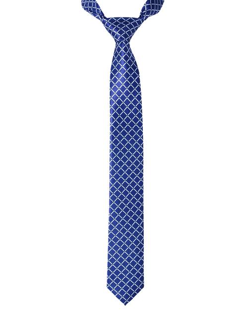 blue silk & satin tie - 14496633 - Standard Image - 1