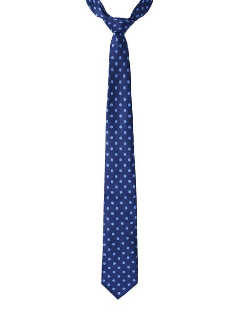 blue silk & satin tie - 14496639 - Very Small Image - 1
