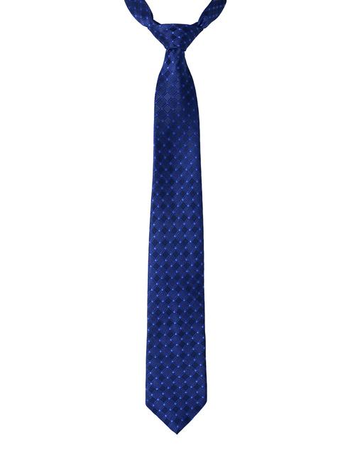 blue silk & satin tie - 14496641 - Very Small Image - 1
