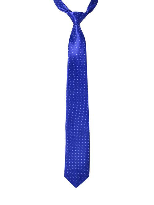 blue silk & satin tie - 14496642 - Very Small Image - 1