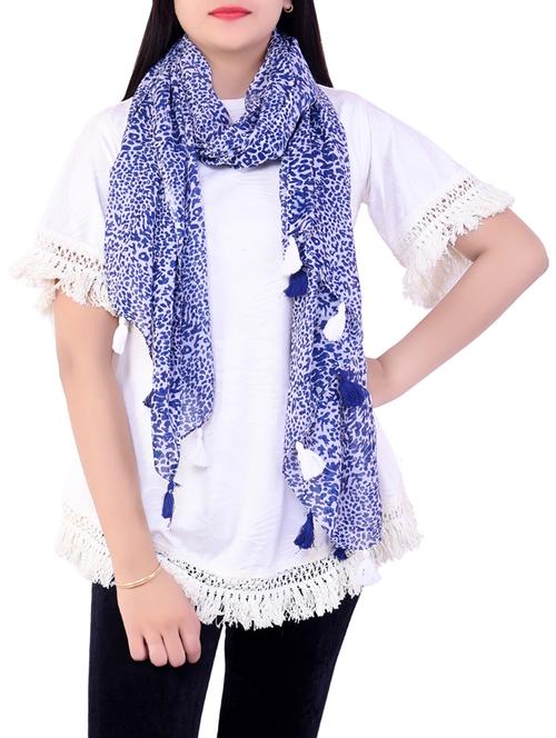 blue chiffon stole - 14496707 - Very Small Image - 1