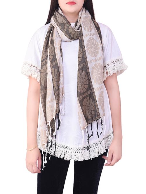 beige wool stole - 14496716 - Very Small Image - 1