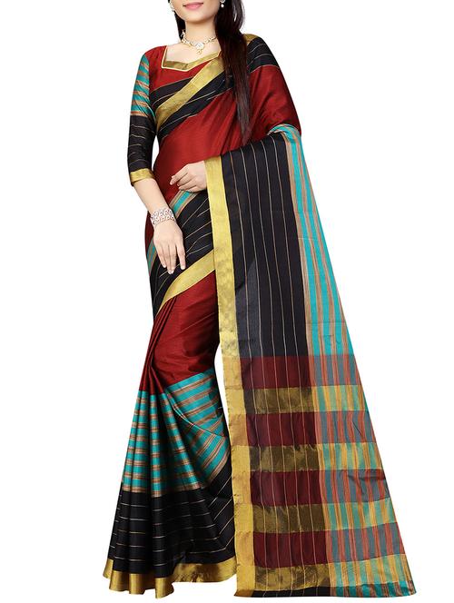 multi colored silk woven saree - 14496830 - Very Small Image - 1