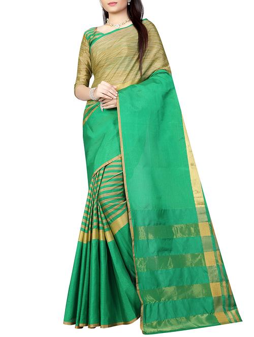 green silk woven saree - 14496841 - Very Small Image - 1