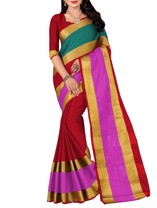 multi colored silk woven saree - 14496861 - Very Small Image - 1