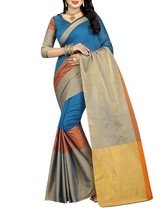 multi colored silk woven saree - 14496874 - Very Small Image - 1