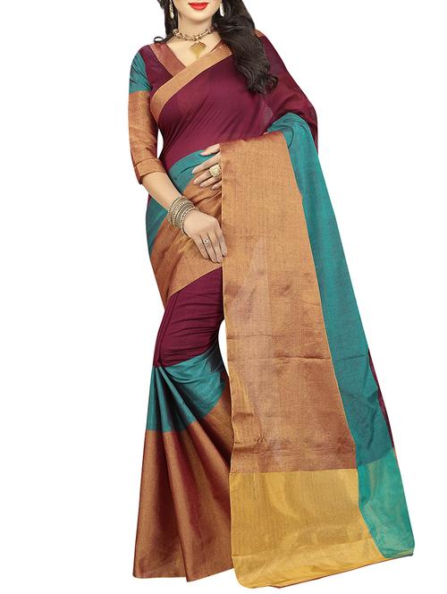 purple silk woven saree with blouse - 14496875 - Standard Image - 1