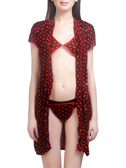red satin nightwear set - 14496909 - Very Small Image - 1