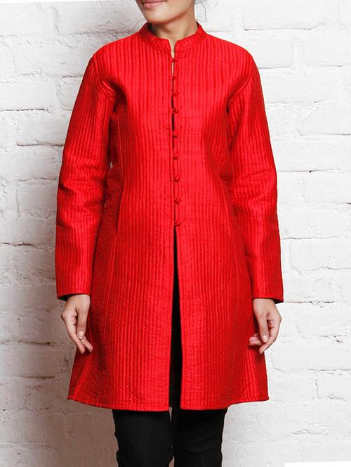 Pink Lemon red silk blend quilted & padded jacket - 14496980 - Standard Image - 1