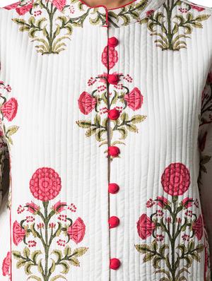 pink lemon white cotton quilted jacket - 14497008 - Standard Image - 4