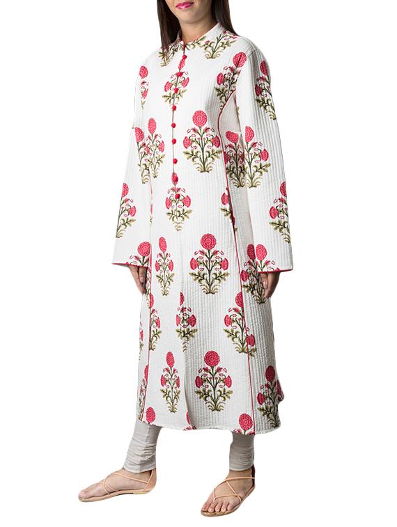 pink lemon white cotton quilted jacket - 14497008 - Zoom Image - 2