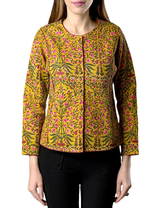 pink lemon yellow cotton quilted jacket - 14497018 - Standard Image - 1
