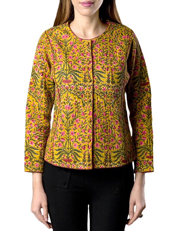pink lemon yellow cotton quilted jacket - 14497018 - Zoom Image - 1