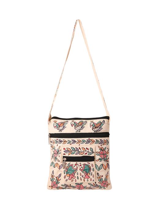 white cotton regular sling bag - 14497304 - Very Small Image - 1