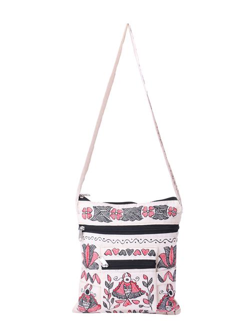white cotton regular sling bag - 14497308 - Standard Image - 1
