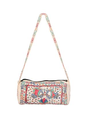 white cotton regular sling bag - 14497342 - Standard Image - 2