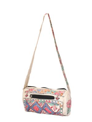 white cotton regular sling bag - 14497342 - Standard Image - 4