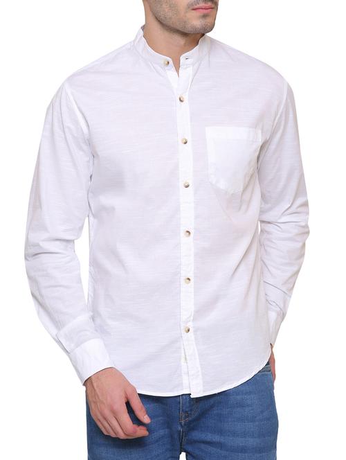 white cotton casual shirt - 14497352 - Very Small Image - 1