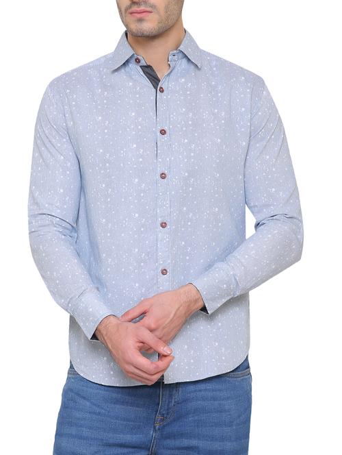 blue cotton casual shirt - 14497357 - Very Small Image - 1