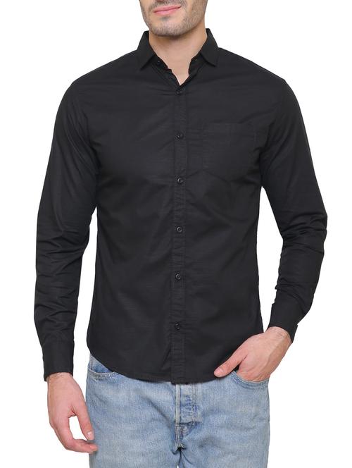 black cotton casual shirt - 14497368 - Very Small Image - 1