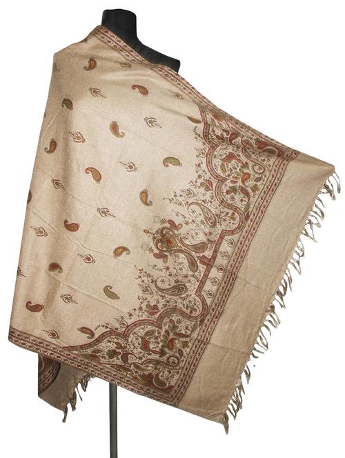 beige woolen shawl - 14497405 - Very Small Image - 1