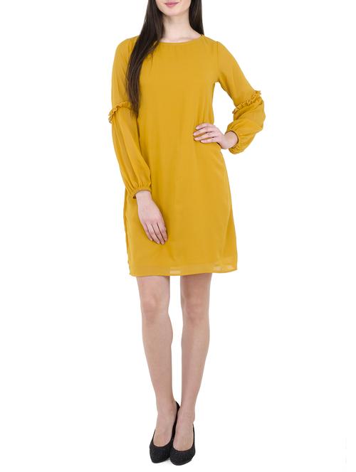 yellow georgette shift dress - 14497413 - Standard Image - 1