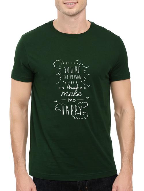 green cotton front print t-shirt - 14497451 - Standard Image - 1