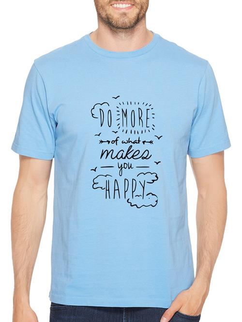 blue cotton front print t-shirt - 14497540 - Standard Image - 1
