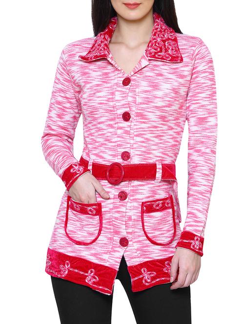 pink woolen coatigan - 14497548 - Very Small Image - 1