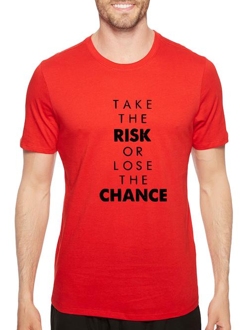red cotton front print t-shirt - 14497735 - Standard Image - 1