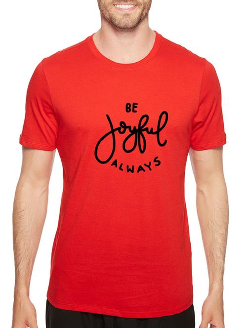 red cotton chest print tshirt - 14497745 - Standard Image - 1