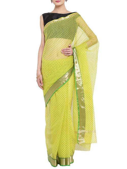 yellow kota printed saree - 14497782 - Very Small Image - 1