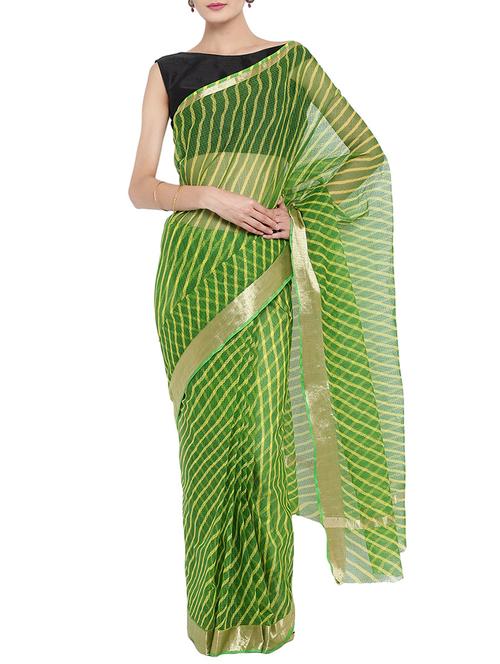 green kota printed saree - 14497785 - Very Small Image - 1
