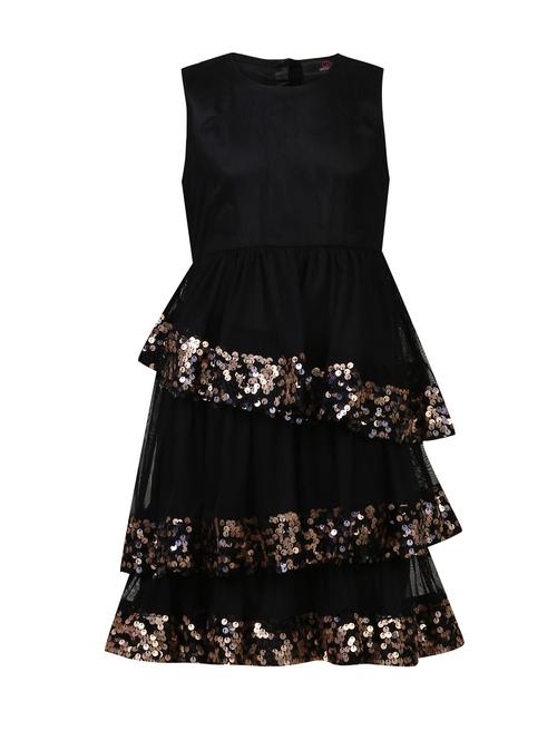 black polyester frock - 14498057 - Standard Image - 1