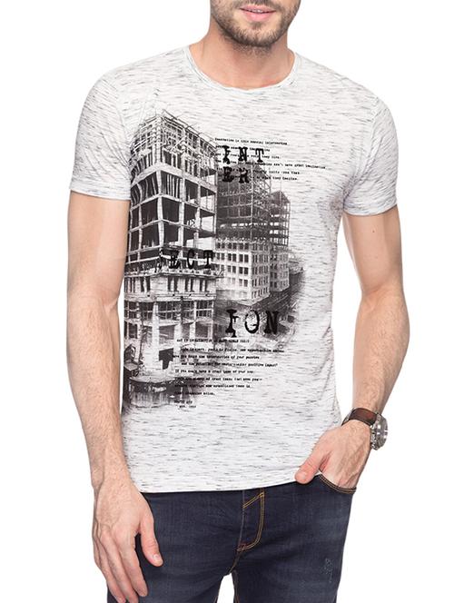white cotton front print tshirt - 14498134 - Very Small Image - 1