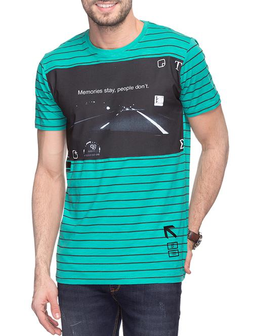 green cotton chest print tshirt - 14498138 - Very Small Image - 1
