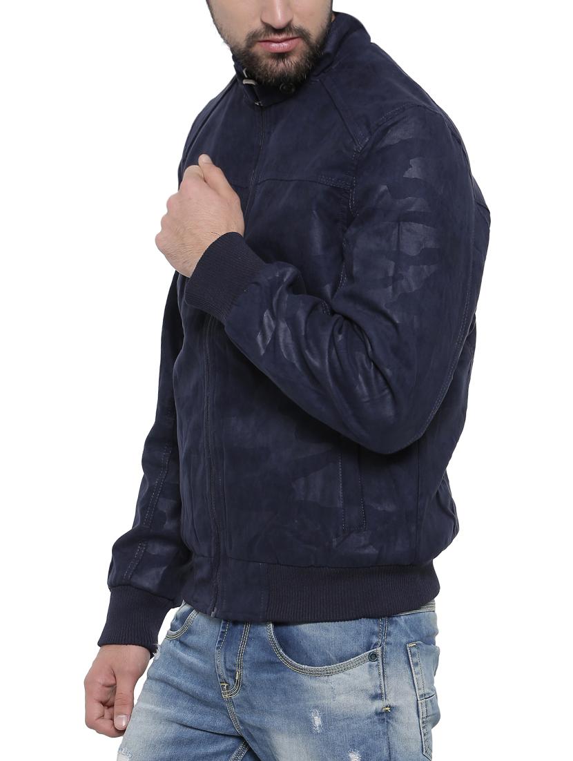 blue printed leather biker jacket - 14498213 - Zoom Image - 2